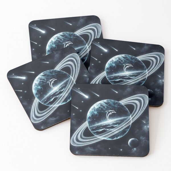 Item preview, Saturn with Ocean and Leaping Dolphin Inside, Ai Generated Art    designed and sold by ACC .