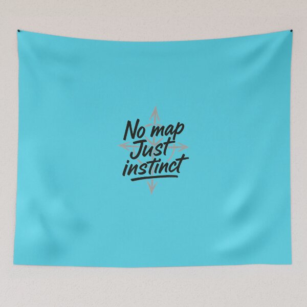 Item preview, No Map Just Instinct – Wanderlust Compass Adventure Quote Design designed and sold by MarCinu Art.
