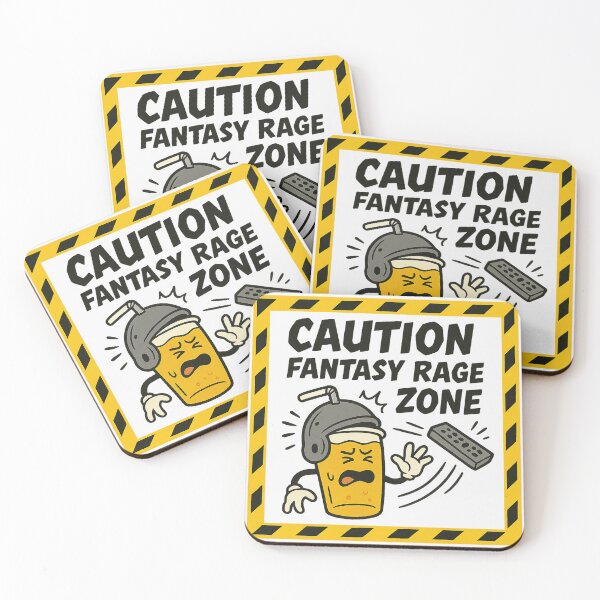 Item preview, Caution: Fantasy Rage Zone – Funny Beer Helmet Coaster designed and sold by The Expression Den.
