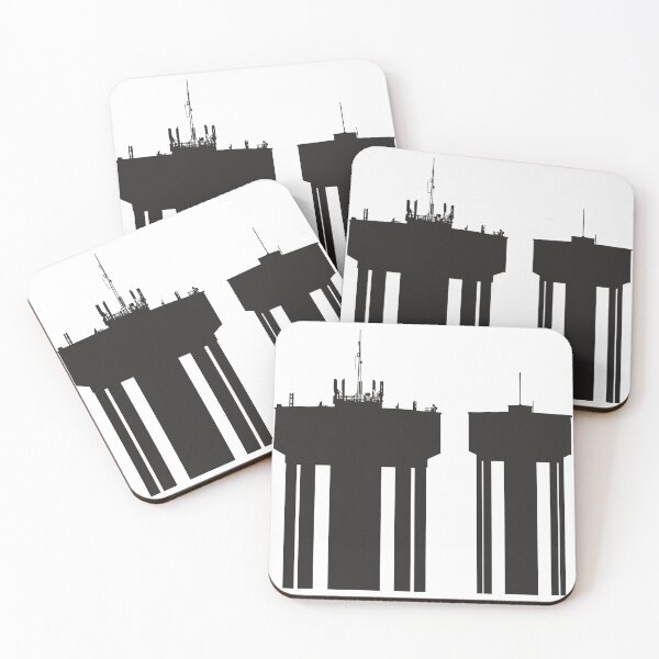 Item preview, Steel Town Water Towers, Corby, Northamptonshire, UK - Black designed and sold by Kate Anderson Art.