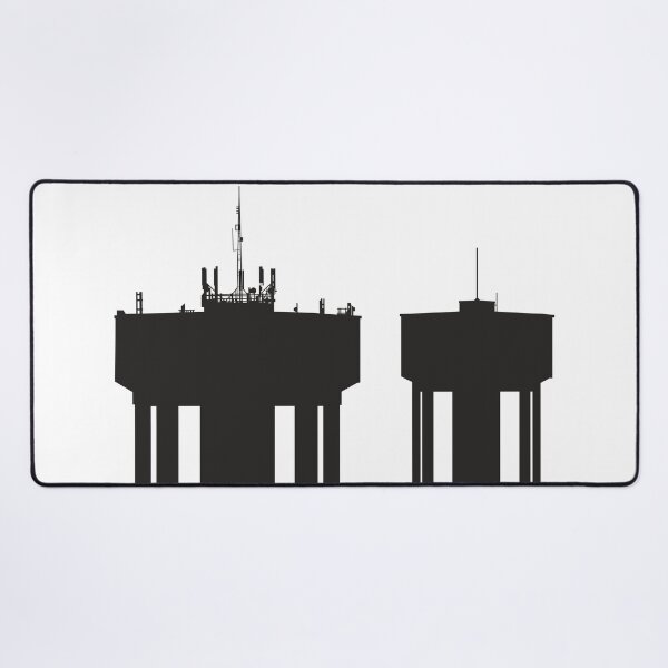 Item preview, Steel Town Water Towers, Corby, Northamptonshire, UK - Black designed and sold by Kate Anderson Art.