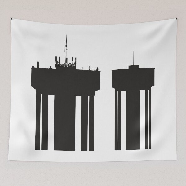 Item preview, Steel Town Water Towers, Corby, Northamptonshire, UK - Black designed and sold by Kate Anderson Art.