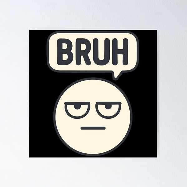 Item preview, Humorous Bruh Emoji Graphic Print Unisex designed and sold by ThreadQuirk.