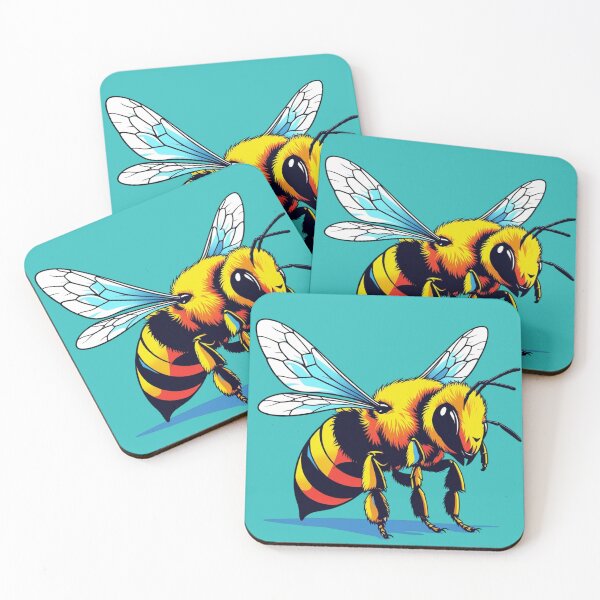 Item preview, Bold Neon Bee – Colorful Insect Pop Art Illustration designed and sold by BuzzyRush.