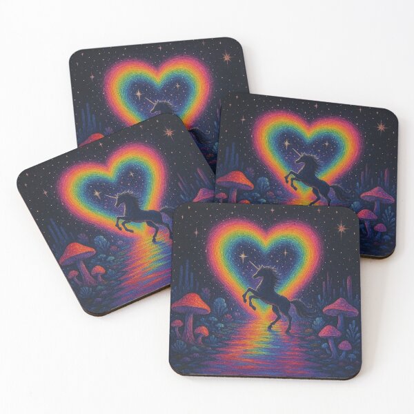 Item preview, Radiant Rainbow Heart Unicorn Ascent designed and sold by zzz888.