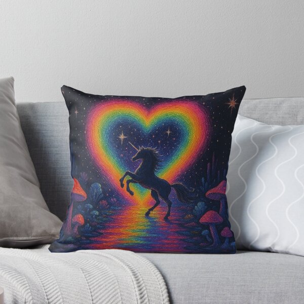 Item preview, Radiant Rainbow Heart Unicorn Ascent designed and sold by zzz888.
