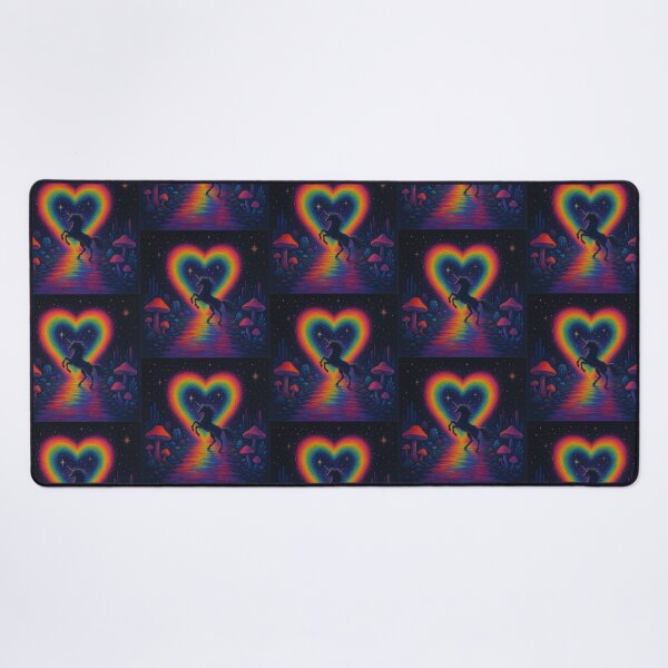 Item preview, Radiant Rainbow Heart Unicorn Ascent designed and sold by zzz888.