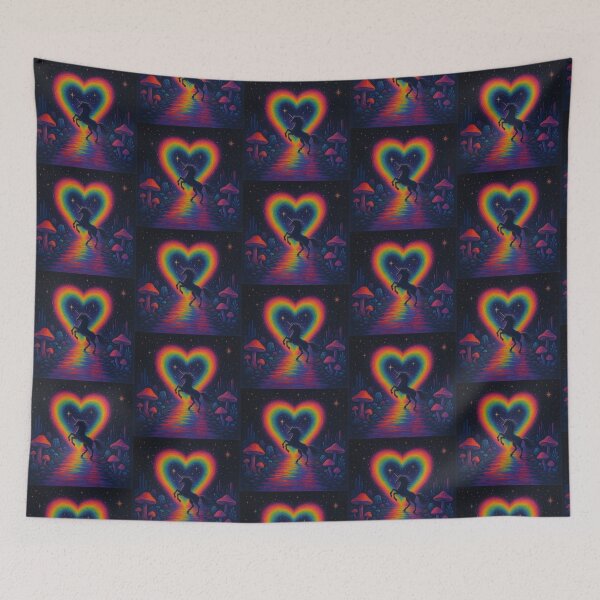 Item preview, Radiant Rainbow Heart Unicorn Ascent designed and sold by zzz888.