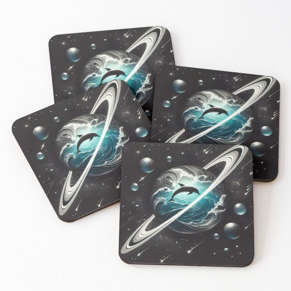 Item preview, Saturn with Ocean and Leaping Dolphin Inside, Ai Generated Art    designed and sold by ACC .