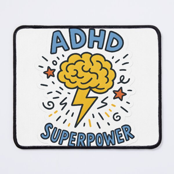 Item preview, ADHD Superpower Lightning Brain Doodle designed and sold by shockSpot.
