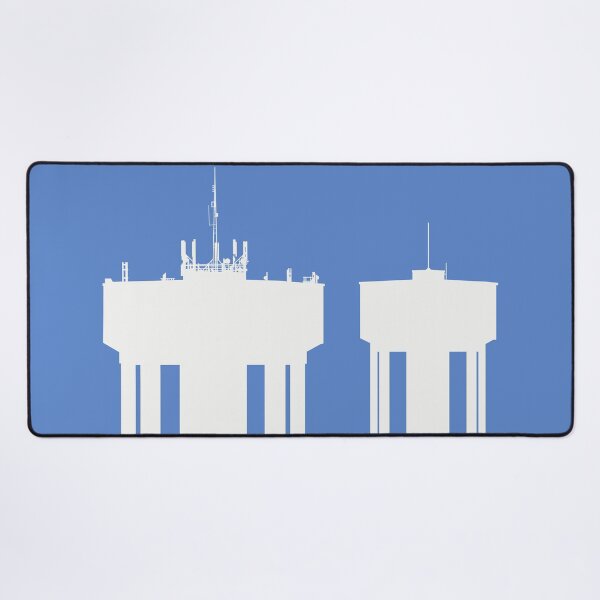 Item preview, Steel Town Water Towers, Corby, Northamptonshire, UK - White-Light Blue designed and sold by Kate Anderson Art.