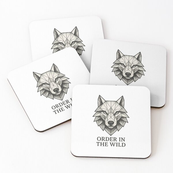 Item preview, Order in the Wild – Geometric Wolf Head Minimalist Wilderness Design designed and sold by MarCinu Art.