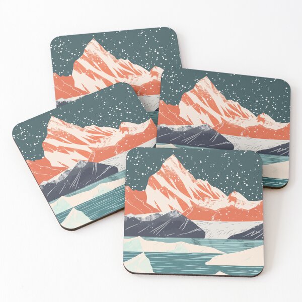 Item preview, Beautiful Alaska Mountain Glacier Lake Minimalist Art Illustration designed and sold by LVTFCOarts.
