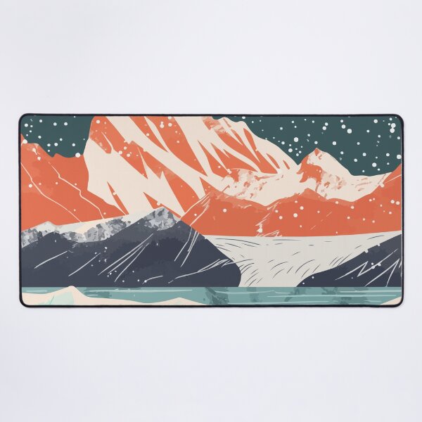 Item preview, Beautiful Alaska Mountain Glacier Lake Minimalist Art Illustration designed and sold by LVTFCOarts.