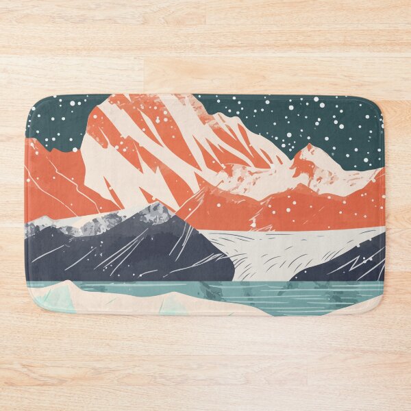Item preview, Beautiful Alaska Mountain Glacier Lake Minimalist Art Illustration designed and sold by LVTFCOarts.