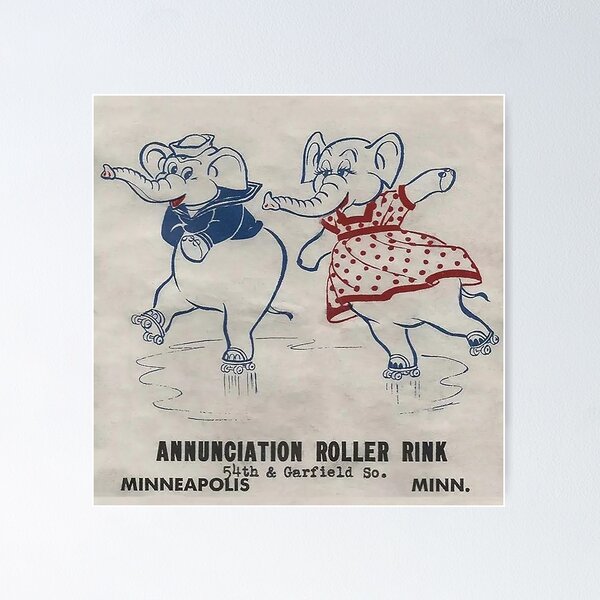Item preview, Annunciation Roller Rink Minneapolis Minnesota Roller Skating Rink Sticker Decal Label designed and sold by tislord.