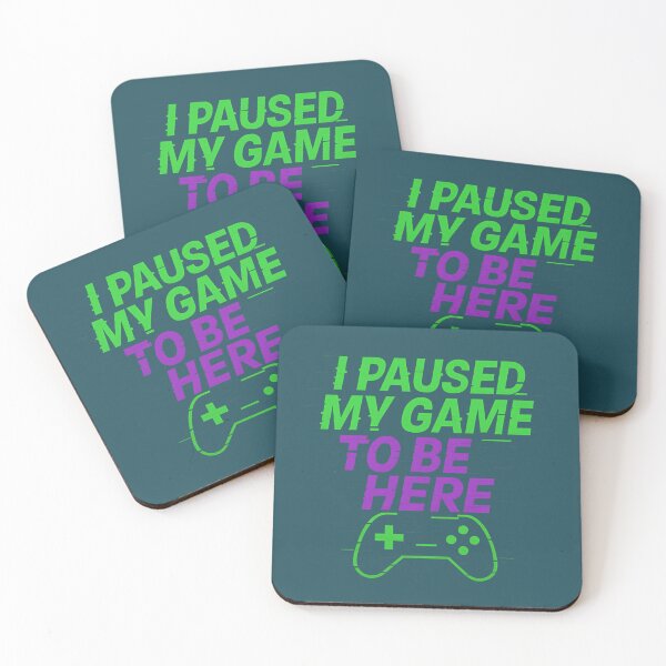 Item preview, I Paused My Game To Be Here – Neon Gamer Quote Controller Design designed and sold by MarCinu Art.