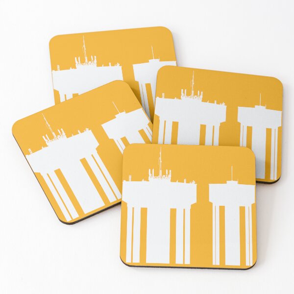 Item preview, Steel Town Water Towers, Corby, Northamptonshire, UK - White-Yellow designed and sold by Kate Anderson Art.