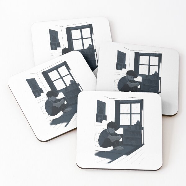 Item preview, Lonely Anime Boy • Rainy Night Mood designed and sold by ShadeFrameFlo.