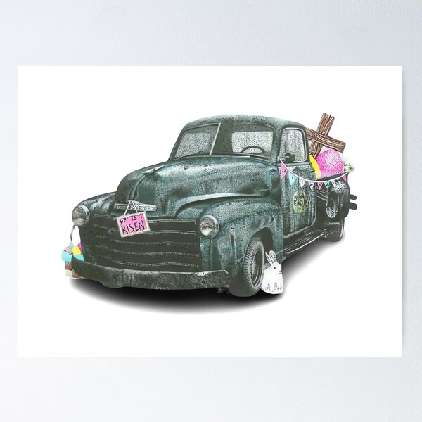 Item preview, Easter Rusty Truck designed and sold by Cora Worthington Art.