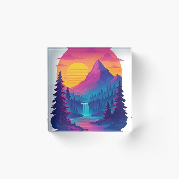 Item preview, Vaporwave Sunset Over Yoho National Park designed and sold by shockSpot.