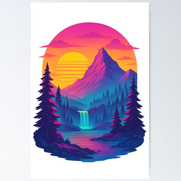 Artikelvorschau, Vaporwave-Sonnenuntergang über dem Yoho-Nationalpark entworfen und verkauft von shockSpot.
