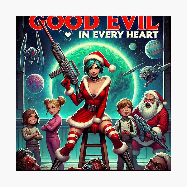 Item preview, Cyberpunk Santa Woman Futuristic Shotgun designed and sold by Voodoo Store Paranormal Collections.