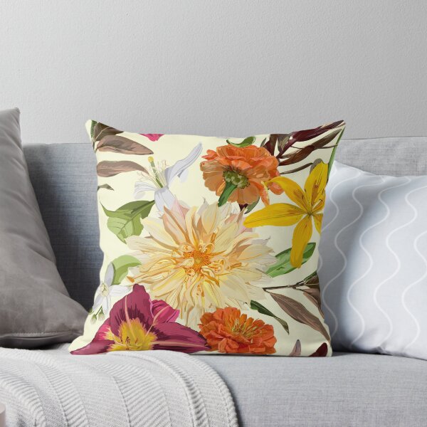 Item preview, Seamless Pattern. Garden beige flowers. Magical lily, dahlia, iris flowers. designed and sold by MatyKotiv.