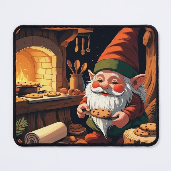Item preview, Forest Gnome Baking Cookies – Cozy Storybook Kitchen Art designed and sold by Deezyned.