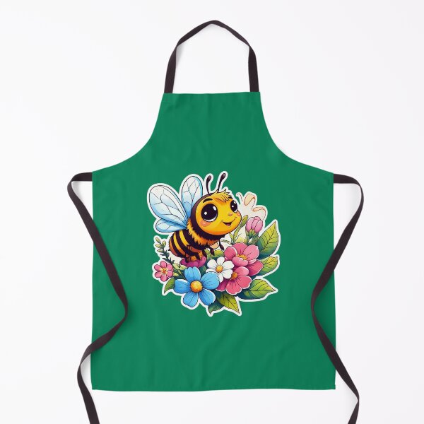 Item preview, Adorable Cartoon Bee with Colorful Flowers designed and sold by PrintBreeze.