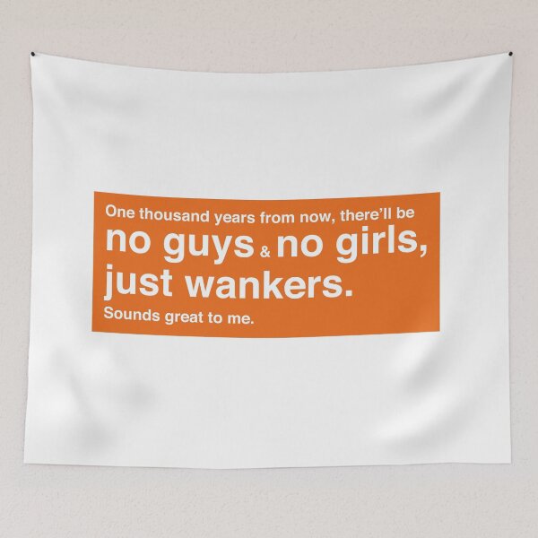Item preview, One Thousand Years from Now – Trainspotting Quote – Minimalist Orange Frame designed and sold by NiceHatHarry.