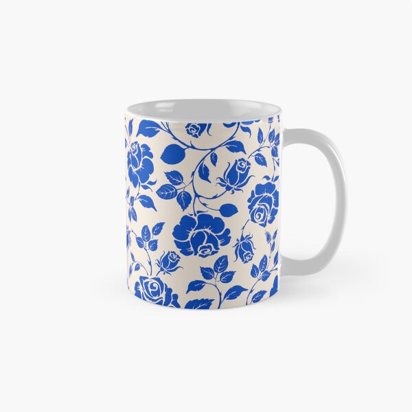 Item preview, Blue and white roses print  designed and sold by Anisha  Vaz.