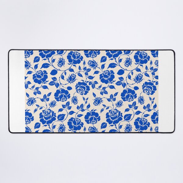 Item preview, Blue and white roses print designed and sold by Anisha Vaz.