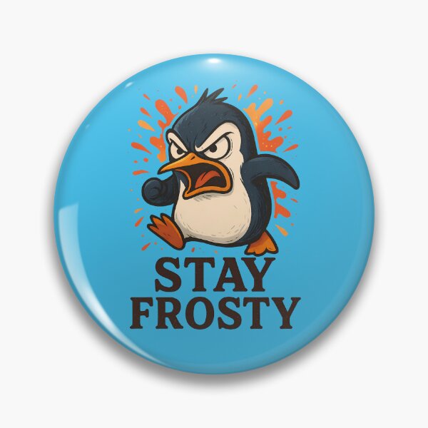 Item preview, Stay Frosty – Angry Penguin Combat Readiness Cartoon Design designed and sold by MarCinu Art.