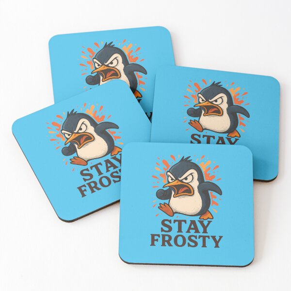 Item preview, Stay Frosty – Angry Penguin Combat Readiness Cartoon Design designed and sold by MarCinu Art.