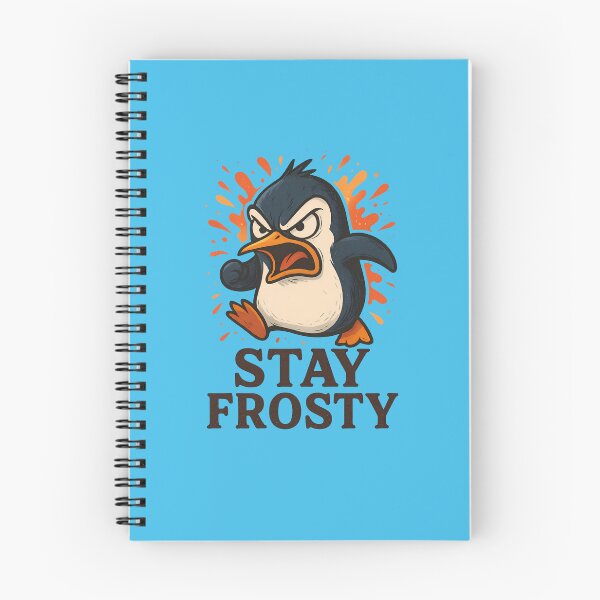 Item preview, Stay Frosty – Angry Penguin Combat Readiness Cartoon Design designed and sold by MarCinu Art.