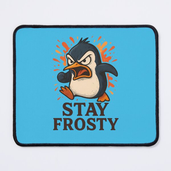 Item preview, Stay Frosty – Angry Penguin Combat Readiness Cartoon Design designed and sold by MarCinu Art.