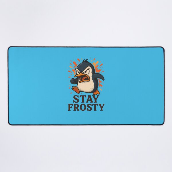 Item preview, Stay Frosty – Angry Penguin Combat Readiness Cartoon Design designed and sold by MarCinu Art.