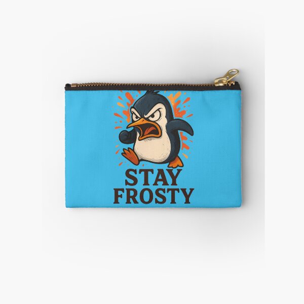Item preview, Stay Frosty – Angry Penguin Combat Readiness Cartoon Design designed and sold by MarCinu Art.