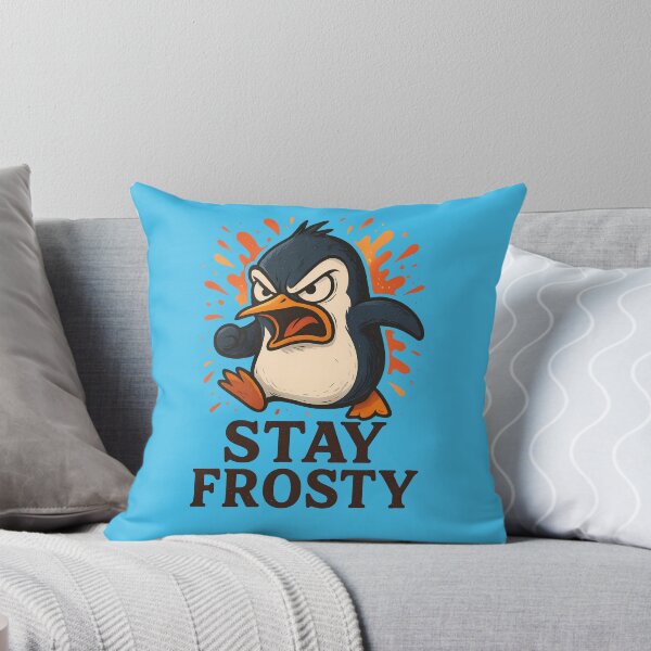 Item preview, Stay Frosty – Angry Penguin Combat Readiness Cartoon Design designed and sold by MarCinu Art.