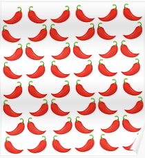 Red Hot Pepper Pattern Poster