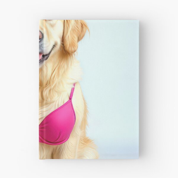 Item preview, Golden Retriever Wearing a Pink Brassiere designed and sold by Maria Dryfhout.
