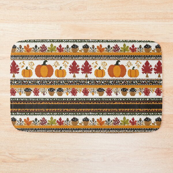 Item preview, Autumn-inspired Nordic pixel seamless pattern 1 designed and sold by Shuga-Design.