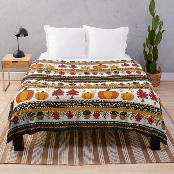 Item preview, Autumn-inspired Nordic pixel seamless pattern 1 designed and sold by Shuga-Design.
