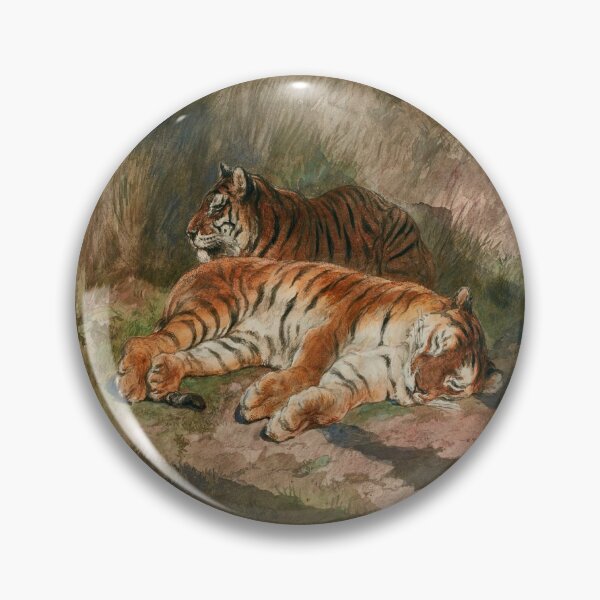 Item preview, Resting Tigers in the Wild – Two Recumbent Tigers – Inspired by Rosa Bonheur 1887// Public Domain designed and sold by Vernissage-dart.