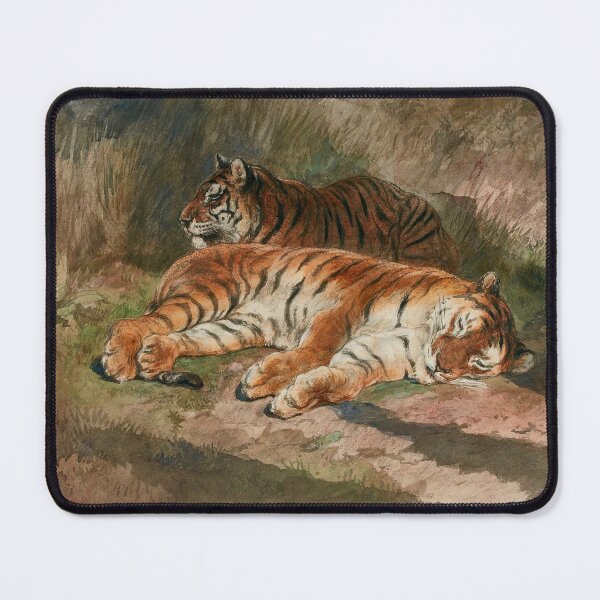 Item preview, Resting Tigers in the Wild – Two Recumbent Tigers – Inspired by Rosa Bonheur 1887// Public Domain designed and sold by Vernissage-dart.