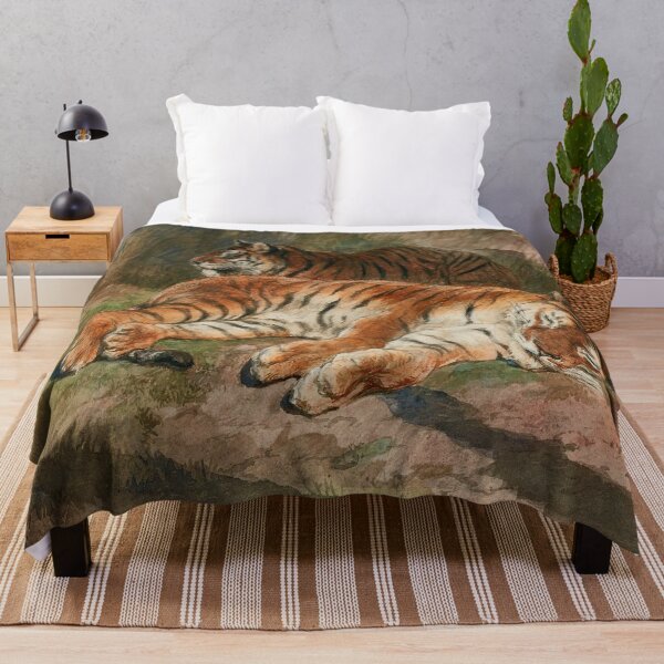 Item preview, Resting Tigers in the Wild – Two Recumbent Tigers – Inspired by Rosa Bonheur 1887// Public Domain designed and sold by Vernissage-dart.