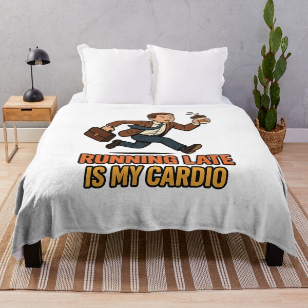 Item preview, Running Late Is My Cardio – Funny Retro Coffee & Office Humor Design designed and sold by Late Theory.