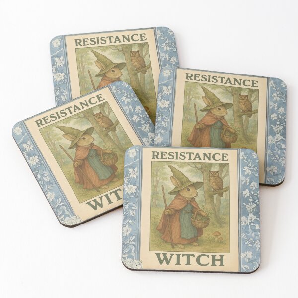 Item preview, Resistance Witch – Storybook Protest Bunny designed and sold by Where Troubles Melt Like Lemon Drops.
