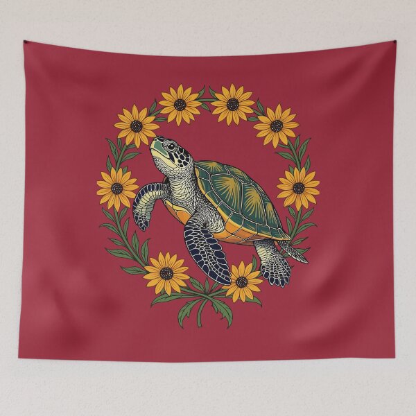 Item preview, Malaclemys Terrapin And Black Eyed Susan Flowers designed and sold by taiche.